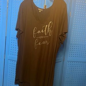 Lane Bryant Faith over fear black shirt
